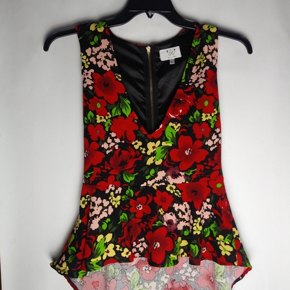 Six Crisp Days Peplum High Low Top Sz S - Picture 2 of 9